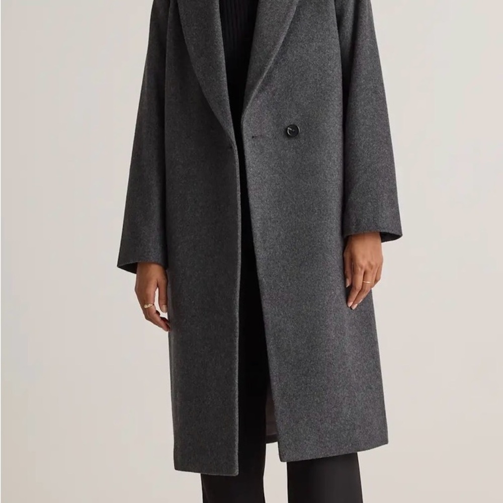 Quince Charcoal Gray Wool Blend Long Coat